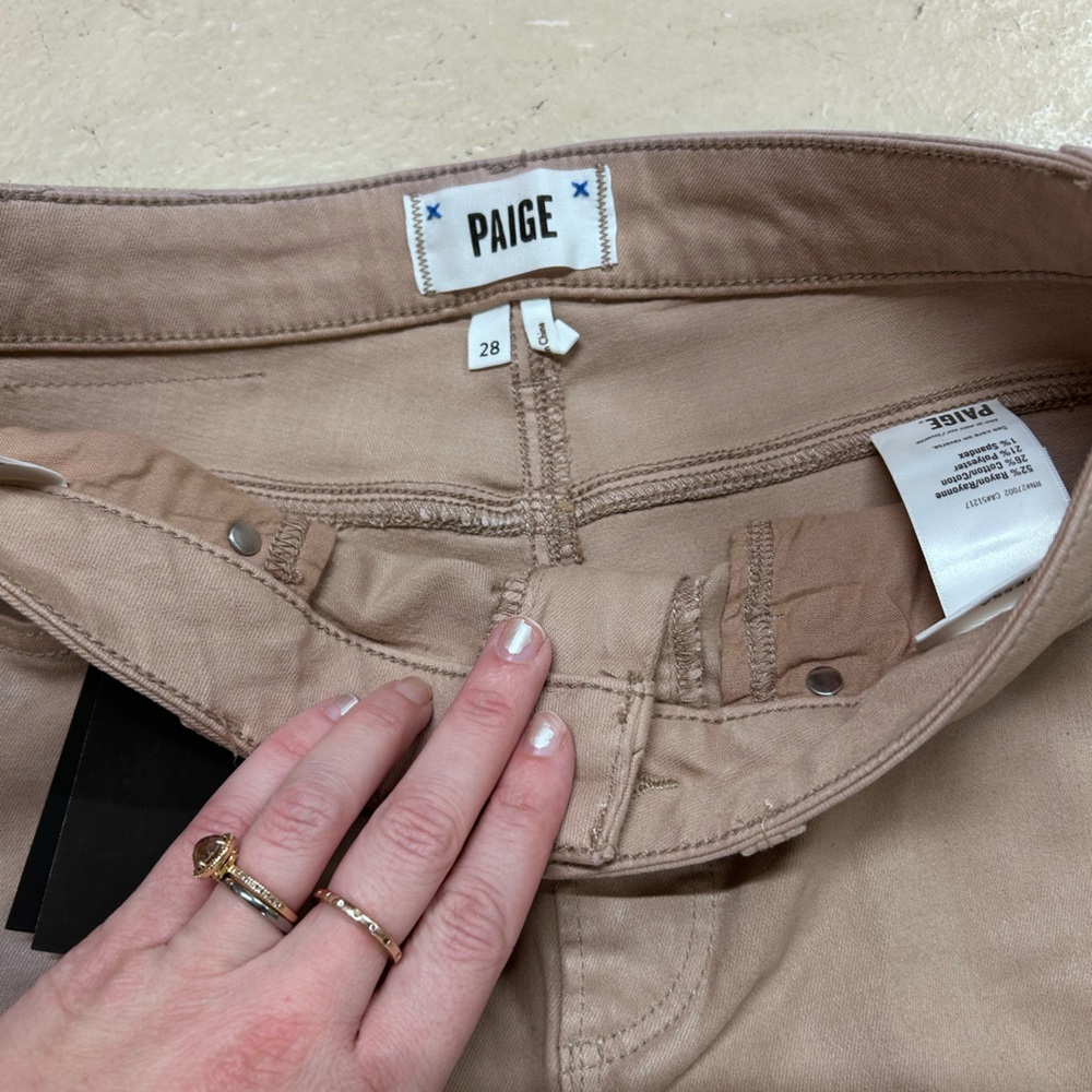 Paige Anessa Ankle Wide Leg Jeans In Sand Size‎ 28 - Picture 8 of 10